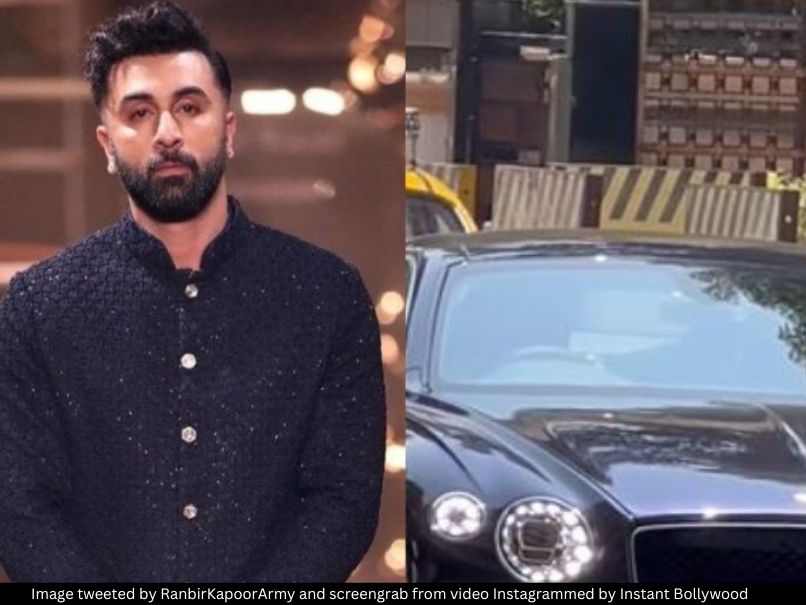 Ranbir Kapoor and his new car 