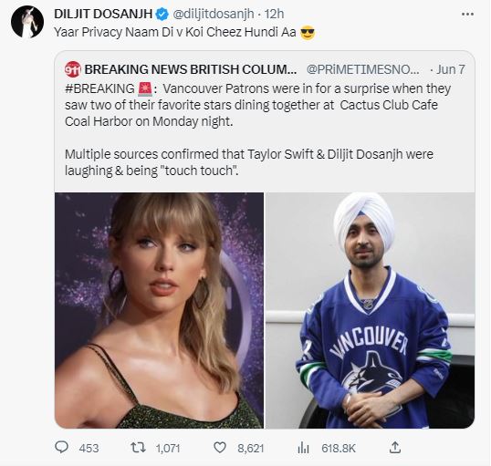 Diljit Dosanjh Twitter
