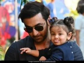 Ranbir Kapoor, Alia Bhatt and Raha 