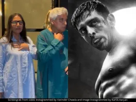 Shabana Azmi, Javed Akhtar and Kartik Aaryan 